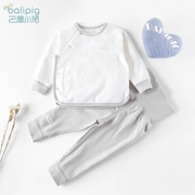 Bộ đồ lót cho bé sơ sinh mùa xuân và quần áo mùa thu 3 nữ 0 tuổi 1 nam 2 đồ ngủ cao eo cotton