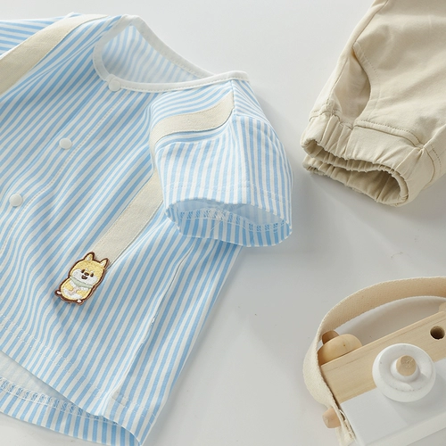 Детский спортивный костюм для выхода на улицу, раздельный костюм мальчика цветочника для отдыха, футболка, летняя одежда, в западном стиле, в корейском стиле