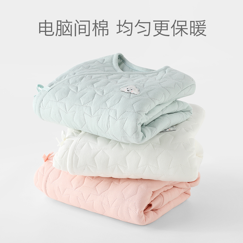 Newborn baby clothes Winter sleeping clothes Thickened Newborn monk Clothing Warm baby Even sweaters cotton clothes autumn and winter