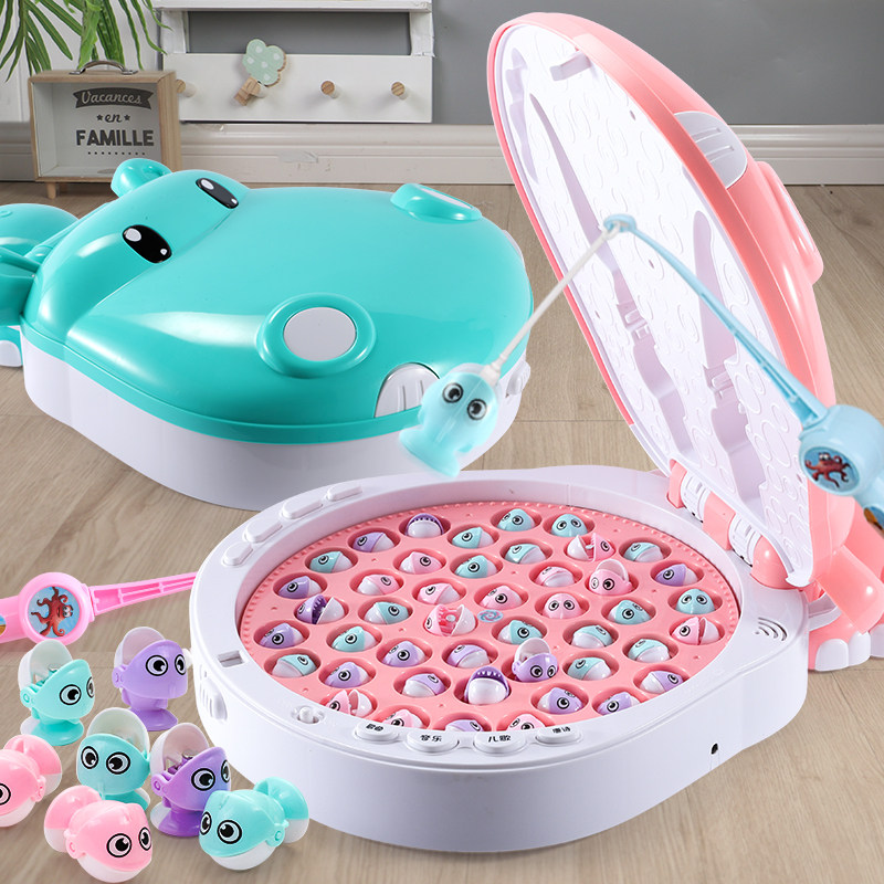 Children's magnetic fishing toy suit One-to-two-year-old baby puzzle early to teach three-year-old child Zhi Li to develop a brain