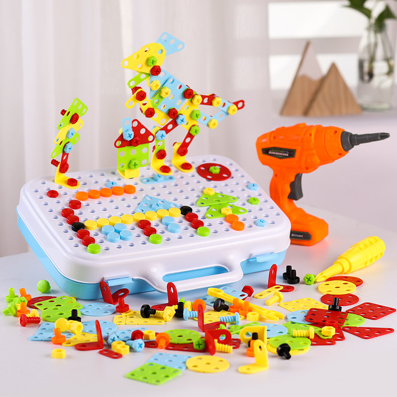 Child screw Screws Puzzle Toy Boy 3 Years 2 Assembled Assemble Hands-on Removable Kit Nut Electric Drill