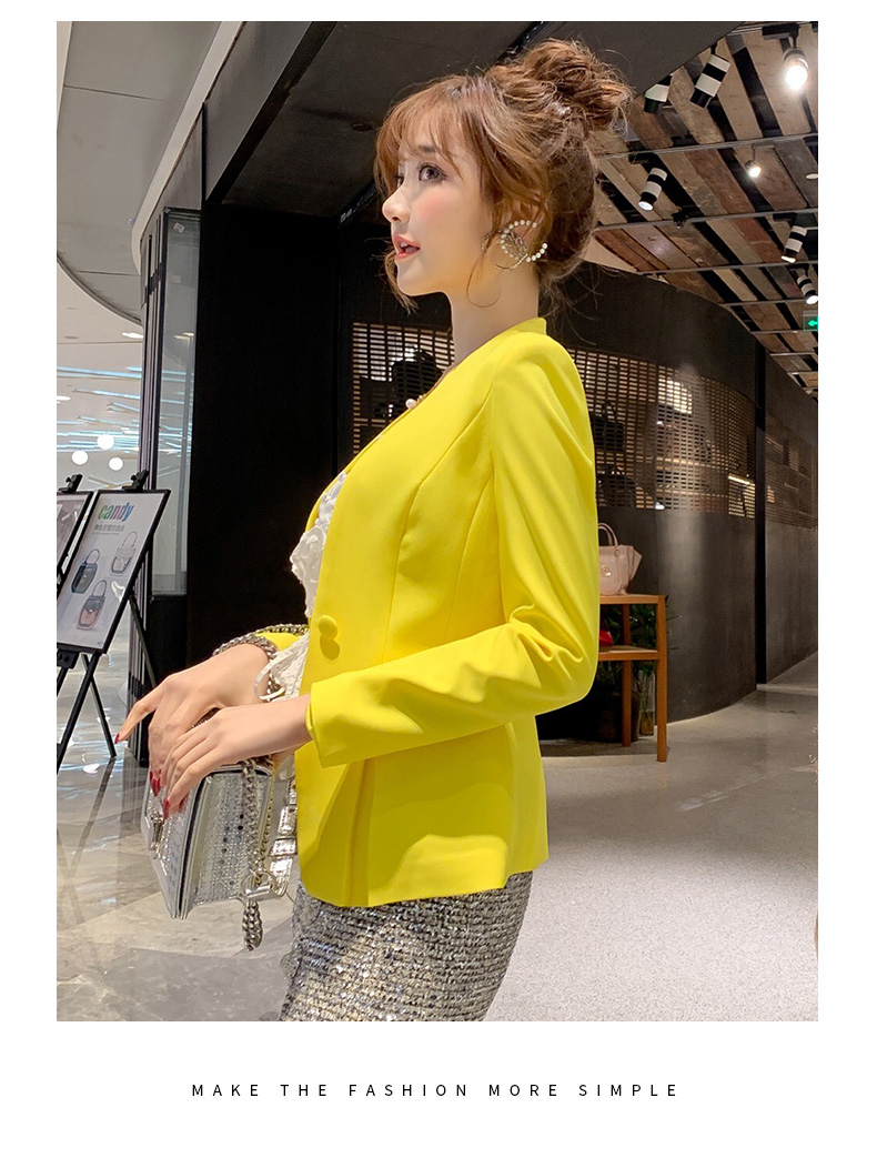 黛 2019 xuân hè mới Bộ đồ công sở nữ mỏng của Hàn Quốc là áo khoác mỏng màu mỏng phù hợp với áo khoác nhỏ - Business Suit quần áo bộ thu đông nữ đẹp