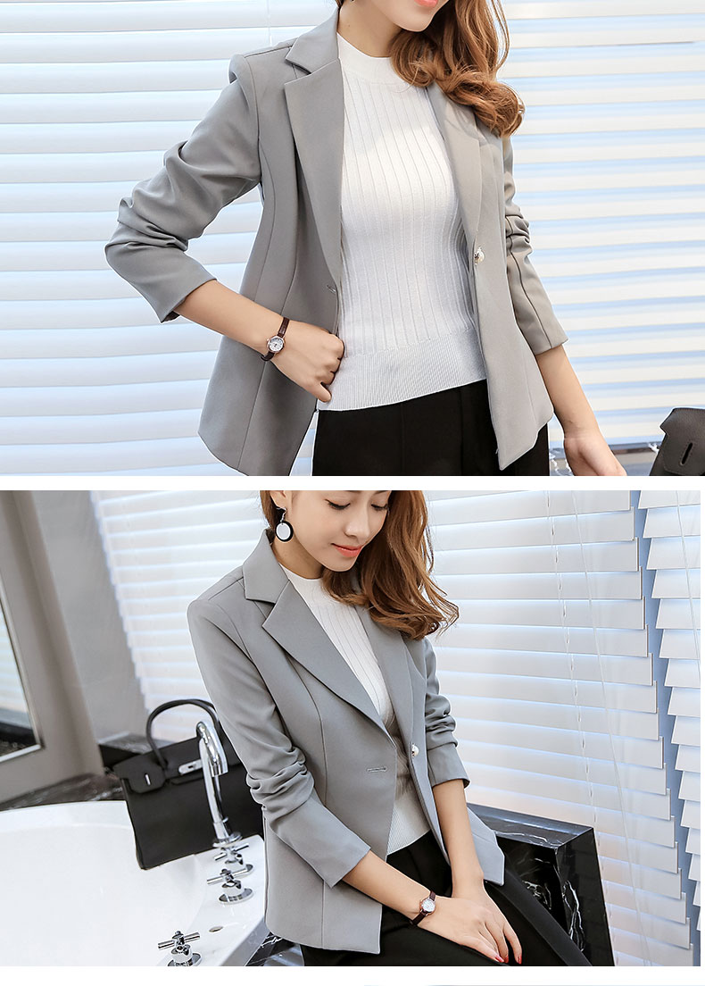 黛 2019 xuân hè mới dành cho nữ thời trang nữ Hàn Quốc khí chất tay dài phù hợp với áo khoác nữ - Business Suit áo blazer nữ đẹp