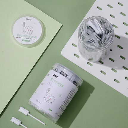 嫚熙婴儿口腔清洁棉棒新生幼儿可用纱布乳牙刷宝宝舌头苔清洗神器