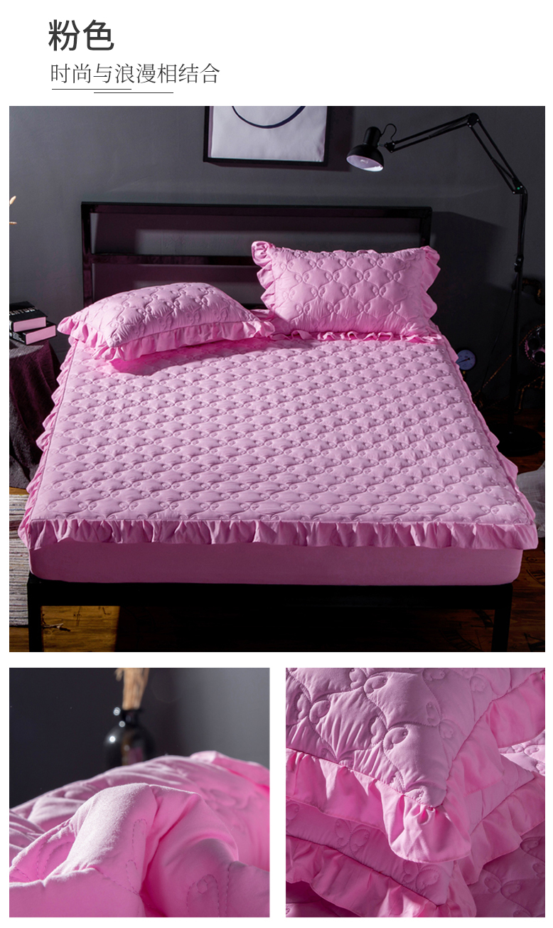 Dày giường nệm bảo vệ tay áo bedspread Simmons 1,5m bìa 1.8m bụi một mảnh trượt bông giường Li - Trang bị Covers ga chun trải giường	