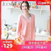 Jiaoyin Yuezi quần áo cotton mùa hè cho bà bầu đồ ngủ mùa xuân và mùa hè bà mẹ cho con bú sau khi cho con bú - Giải trí mặc / Mum mặc