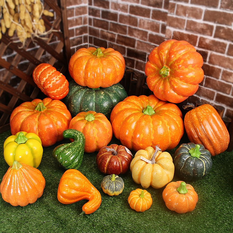 Simulation pumpkin model props vegetables and fruits Halloween Christmas Shopping mall shop model decoration decoration photo
