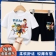 (Хлопок) Wangwang Team White Short T+Black Shorts