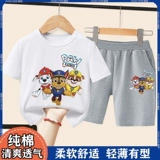 Летняя летняя одежда для мальчиков, хлопковая детская футболка с коротким рукавом, спортивный костюм для отдыха, оверсайз