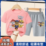 Летняя летняя одежда для мальчиков, хлопковая детская футболка с коротким рукавом, спортивный костюм для отдыха, оверсайз