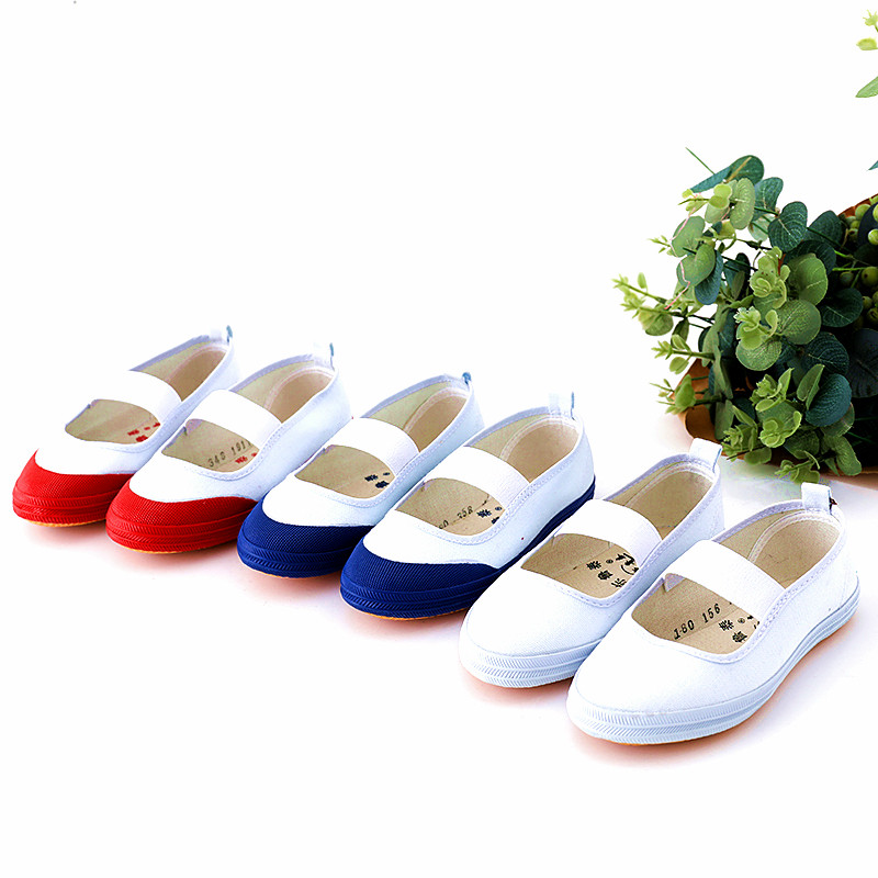 Shandong Rutai Little White Shoes Children Cloth Shoes Men And Women Dance Shoes Gymnastics Canvas Shoes Kindergarten School Performance Activities