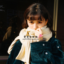Japan One Spo Scarves Womens Winter 100 Lap Day Ensemble Young Girl Retro Long style Warm Hair Thread Knit Scarf