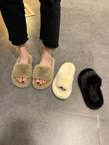 Japanese GP Fur Slippers Women Summer Wear 2021 Autumn Winter New Web Red Flat Small crowdsourced sandals Drag
