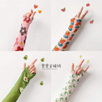 Japan Hyuna with ice cool womens sleeves in summer driving Ice Silk sunscreen hand sleeves arm arm sleeves