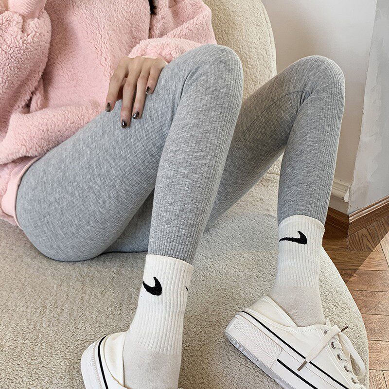 Japanese GP spring and autumn pure cotton underwear women wear large size thin summer nine points thin elastic sanitary pants