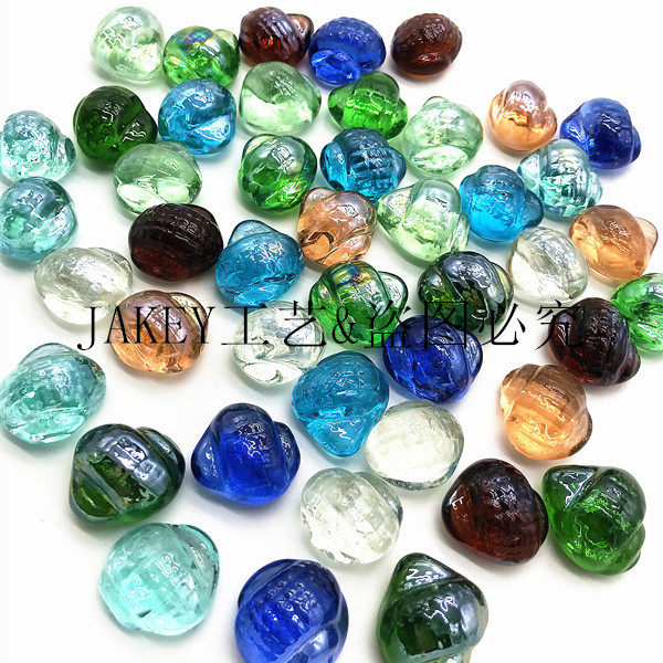 Fish tank decoration glass stone snail conch five-color stone crystal stone marble pinball indoor hydroponics