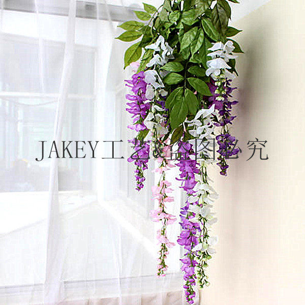 Pastoral simulation flower string arabesque rattan hanging flower silk flower interior decoration flower arrangement