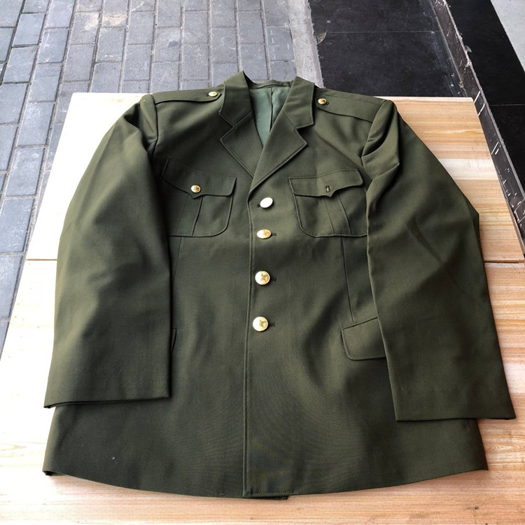 Stock Out of stock 87 Army green jacket Little West collar Spring autumn jacket in old Van Linting Belt Lining Wool Suit Jacket