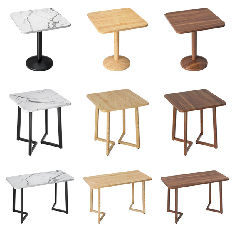 Fast dining table meeting guests reception snack apartment milk tea shop round table and chair combination cafe noodle curator small square table