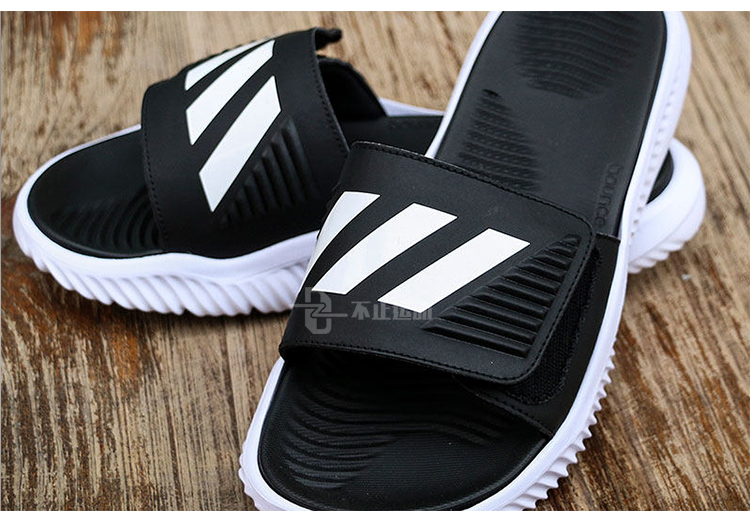 Adidas Adidas ALPHABOUNCE SLIDE Giày thể thao nam Velcro Dép BA8775 - Dép thể thao dép jordan chính hãng