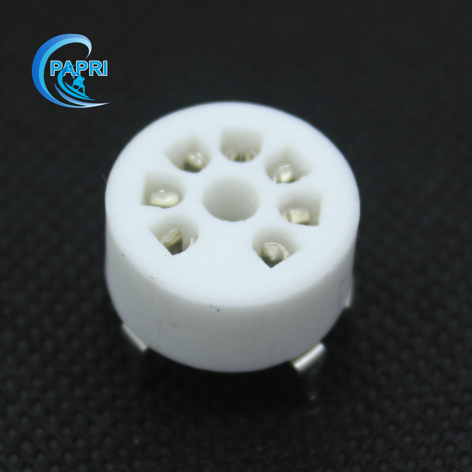 Small 7 feet silver plated ceramic GZC7-Y-B vacuum tube seat seven-foot tube seat suitable 6J1 6J1 1A2 1A2 6K7 6K7 WY1 WY1 etc.