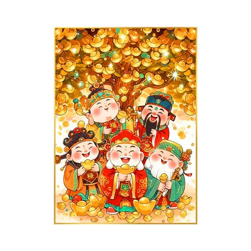 Новая гостиная скрещенная стежка пятисторонняя богатство бог