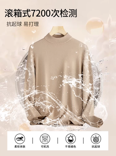 Демисезонный флисовый свитер, элитная базовая приятная телу удерживающая тепло трикотажная рубашка, высокий воротник, увеличенная толщина