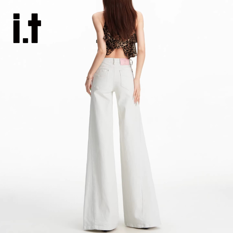 Chocoolate This Year's Trendy White Denim Flared Pants for Women Are Low-Waisted, Loose-Fitting, Wide-Leg, Pear-Shaped Bootcut Pants