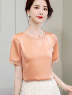 2020 mới của Hàn Quốc phiên bản của lỏng voan áo Tuck bụng t-shirt xu hướng voan đầu phụ nữ ngắn sleevesummer