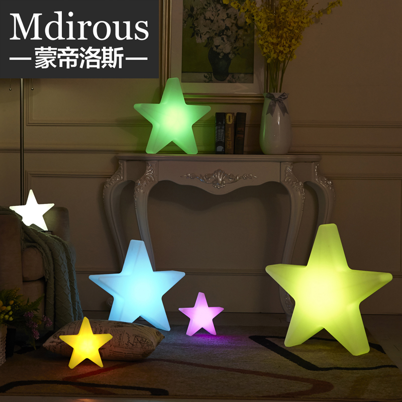 Montieros glowing pentagon red decorated starlight lights Creative landscape Christmas party wedding star lights