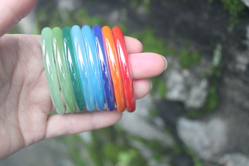 Đặc biệt cung cấp giả ngọc bích thủy tinh ngọc bích vòng đeo tay phần tốt 7 mét glass bracelet glass vòng tay nữ mô hình