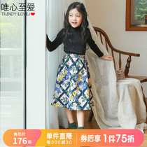 唯心 至 至 Floral skirt ILoveJ childrens clothing 2021 autumn new girls  long dress short skirt JRFSK02