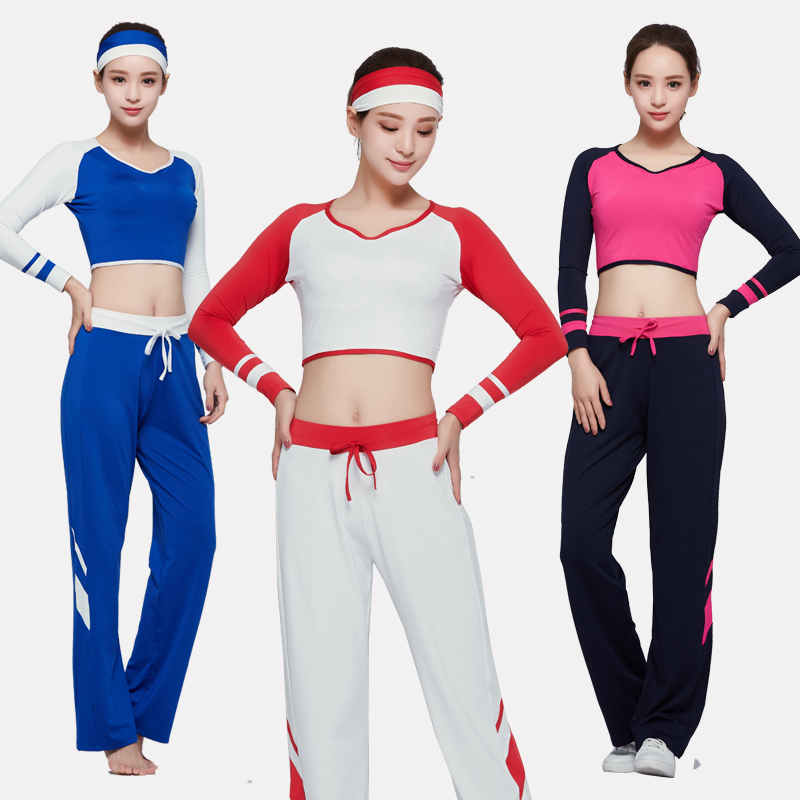 Haozhou Chunxia Fitness Playground Bodybuilding Beautiful Playground Clothing Women's Suit Plays Out of the Plaza Dance suit the new adult 8101