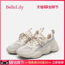 BellaLily casual sneakers coconut shoes 700 fashion solid color thick bottom cake daddy shoes