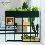 Северный цветочный домик набор в ins in green luo coffee bar Офис Железный мультфильм Teagtering Torch Цветочный танк балкон балкон цветочный полка