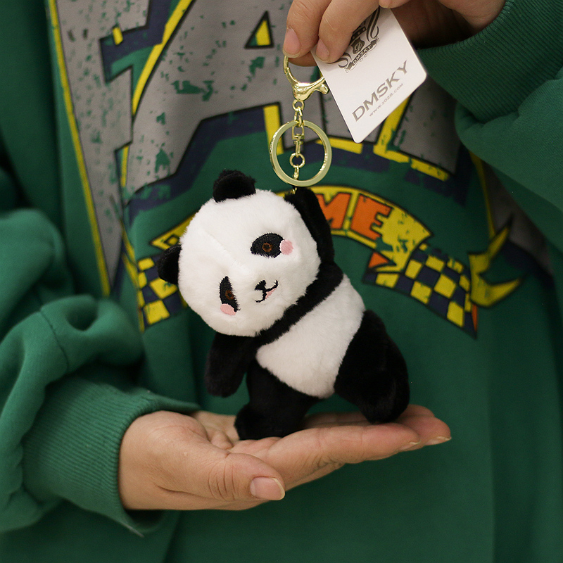 Authentic One-Handed Hanging Mischievous Panda Plush Toy Doll Backpack Pendant, Same Model as in Chengdu Base