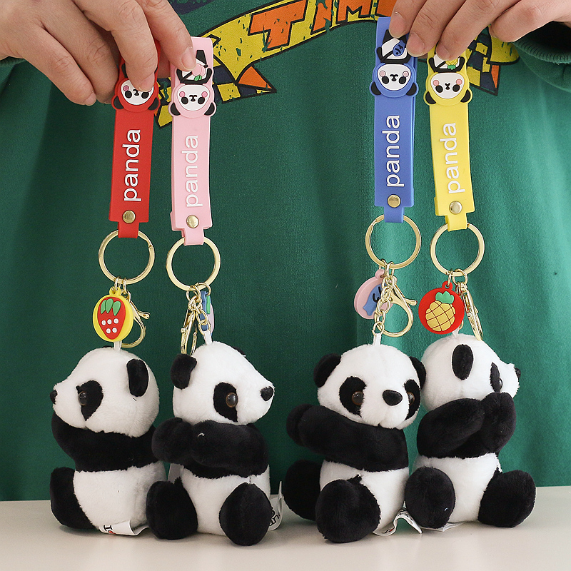 Plush Toy Cute Panda Doll Backpack Pendant Wrist Strap Bag Keychain Doll Same Style as Chengdu Base