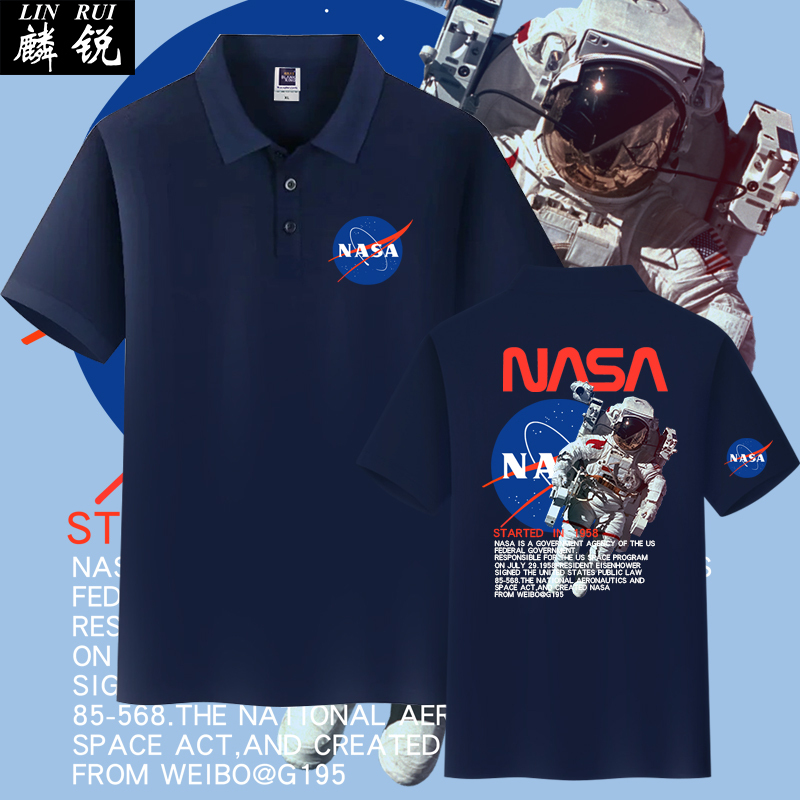 Nasa Co-Branded National Aeronautics and Space Administration Astronaut Space Polo Shirt for Men and Women with a Turn-Down Collar, Short-Sleeved T-Shirt Nasa Co-Branded National Aeronautics and Space Administration Astronaut Space Polo Shirt for Men and Women with a Turn-Down Collar, Short-Sleeved T-Shirt