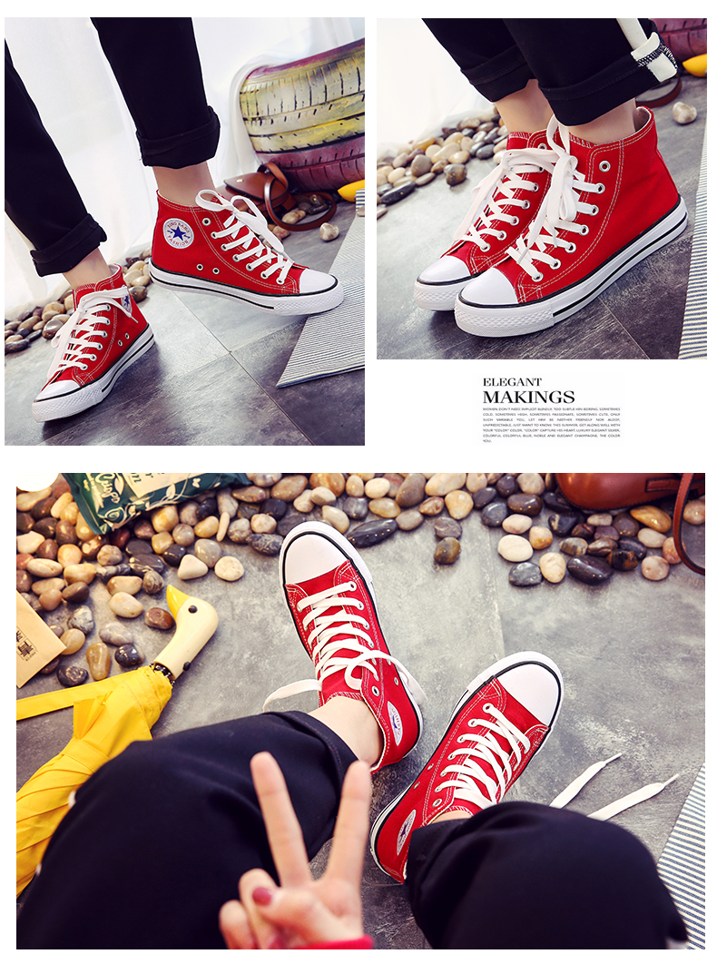 Giày vải cao cấp nữ phiên bản Hàn Quốc của ulzzang triều sinh viên Giày vải cao gót 2018 mới giầy cầu lông nữ