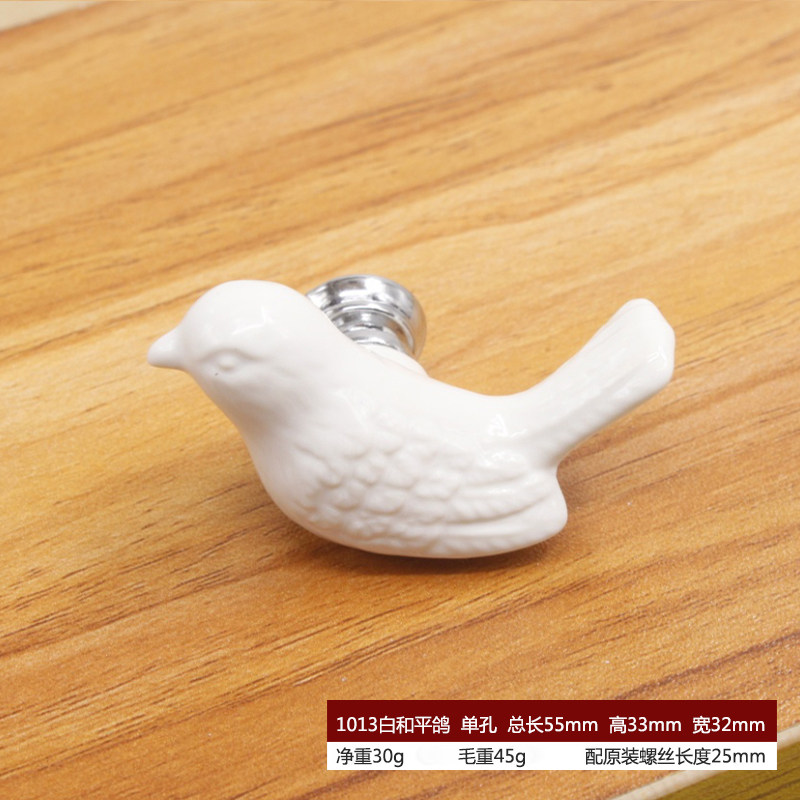 Keramische Vredesduif Lade Knoppen 3D Cartoon Vogel Cabinet Kast Handvatten Neuheit Creative Mode Furniture Hardware – Detail 3