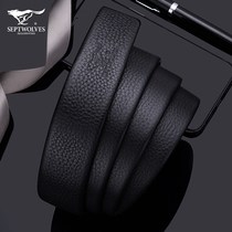 Seven wolves do not take the lead belt men genuine leather automatic cingulum 3 5 head layer of cow leather pants with no headband