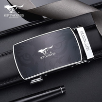 Seven Wolves Leather Belts Men Genuine Leather Men Automatic Buckle Belts Pure Bull Leather Upscale Casual New Trendy Pants Strap