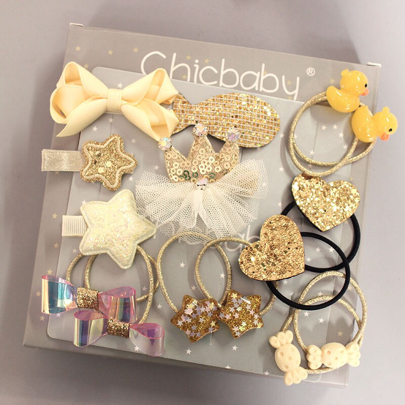 Net red children hair accessories girl princess headdress baby hair clip little girl Korean super fairy hair card set gift box