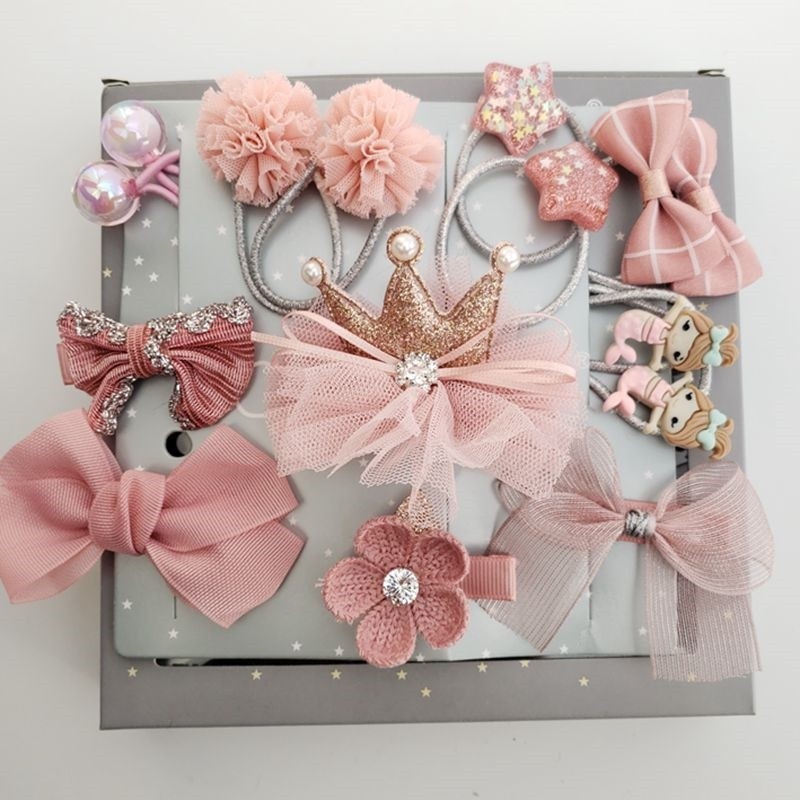Baby summer headdress Child princess girl crown hair ornaments Hair clip Hair clip Little girl birthday high-end gift box set