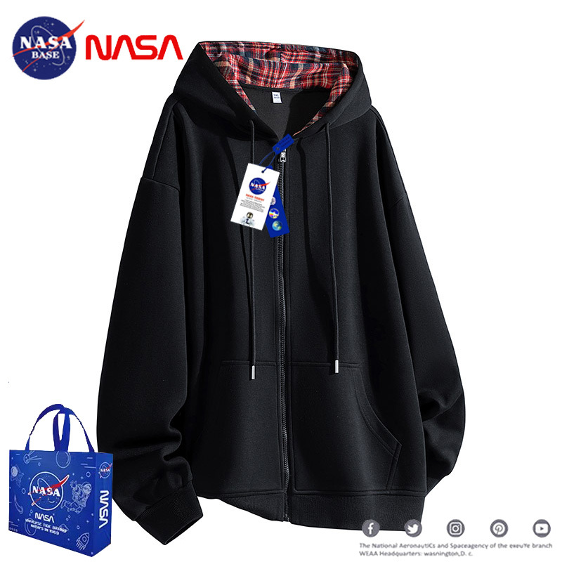 Nasa Artistic Men's Heavyweight Gray Hoodie Spring and Autumn Men's Zip-Up Jacket Hooded Sweatshirt for Men Nasa Artistic Men's Heavyweight Gray Hoodie Spring and Autumn Men's Zip-Up Jacket Hooded Sweatshirt for Men