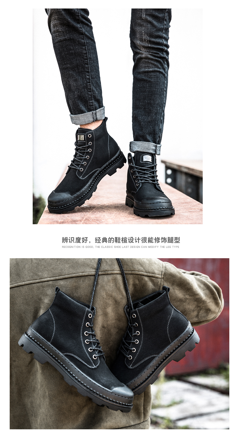 Martin khởi động giày cao cổ nam xu hướng gió retro của Anh trong trạng thái của giày da nam công cụ khởi động giày sa mạc giày boot nam cổ thấp