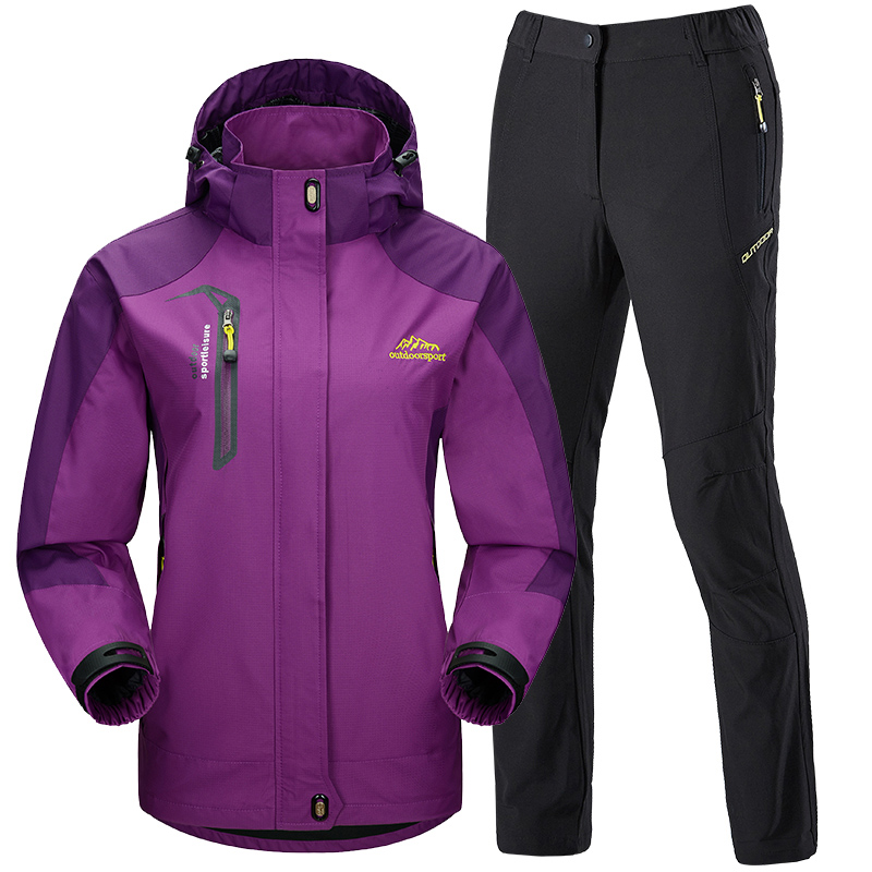 Cool leaf outdoor stormtrooper suit female waterproof windproof mountaineering suit Hiking single-layer stormtrooper pants female