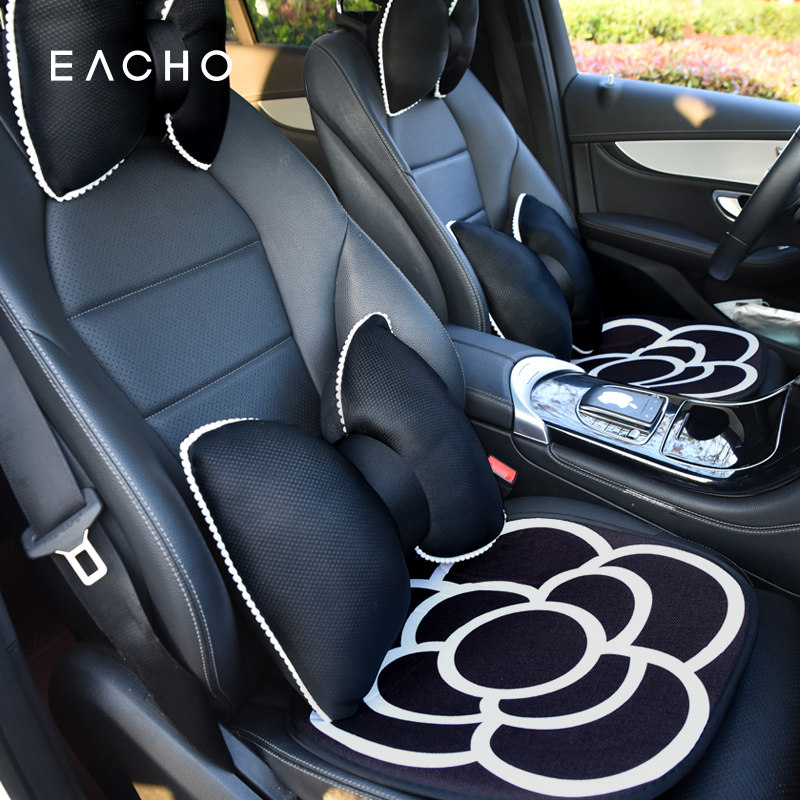 Summer car seat cushion single piece high-grade camellia four seasons general ladies linen seat cushion summer cool mat goddess model