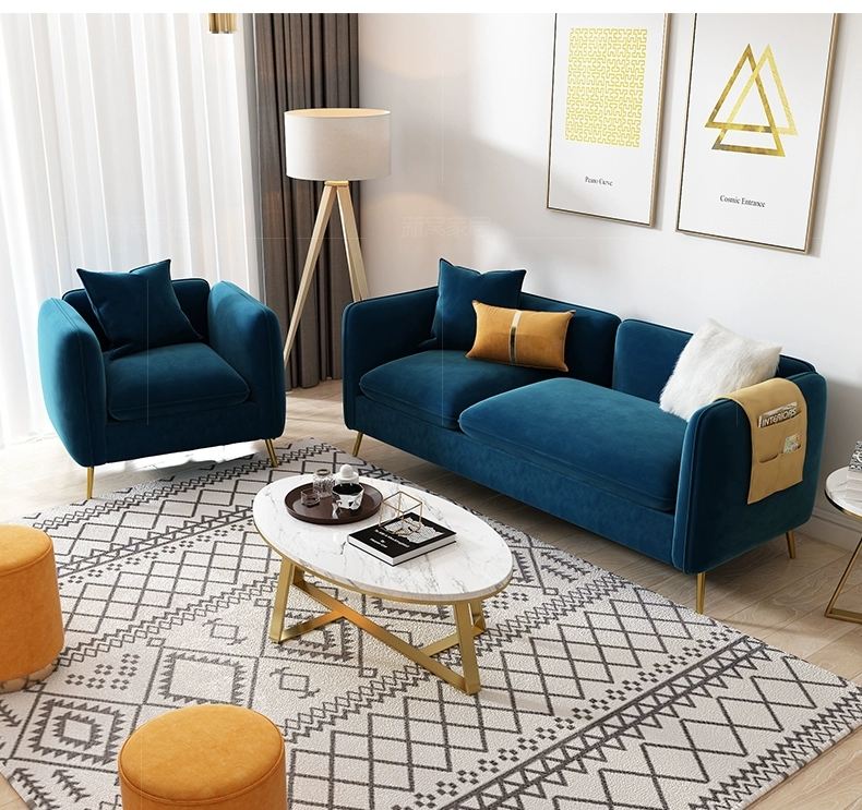 Sofa vải Bắc Âu căn hộ nhỏ ba người kết hợp căn hộ cho thuê phòng khách kinh tế góc ánh sáng sofa sang trọng - Ghế sô pha