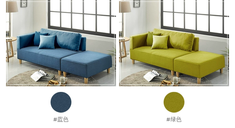 Căn hộ nhỏ phòng khách nhỏ sofa giường ngồi và nằm kép sử dụng phong cách Nhật Bản đơn giản vải nhỏ kết hợp sofa cho thuê phòng phong cách Bắc Âu - Ghế sô pha